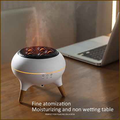 350ml Humidifier Aromatherapy Essential Oil Simulate Flame Aroma Diffuser,Remote Control Adjusted Colorful Atmosphere Lighting,