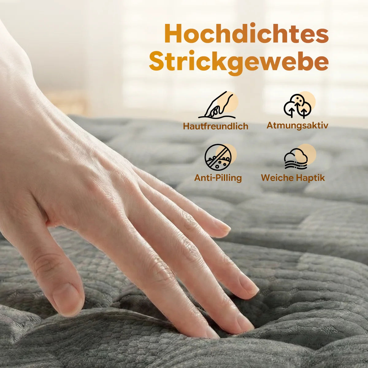 SKSBTF 7-Zone Spring Mattress 90/140/160x200 Cm Cold Foam Height 25 Cm with H3 Hardness, Edge Reinforcement Breathability