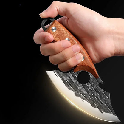Forged Meat Cleaver Kitchen Chef Knife Fishing Boning Fruit Cutting Knife BBQ Butcher Portable Utility Knife Can Opener