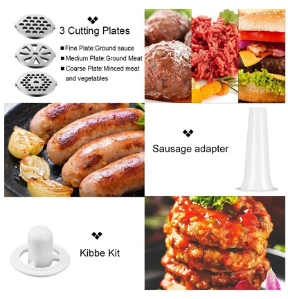 2800W Electric Meat Grinders Food Crusher With 3 Steel Cutting Plates Multifunctional Vegetable Slicer Kitchen Appliances
