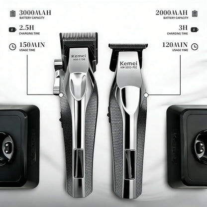 Kemei Hair Trimmer Professional Hair Clipper Electric Haircut Machine Rechargeable Hair Clipper 0 MM Trimmer for Men KM-3023-702
