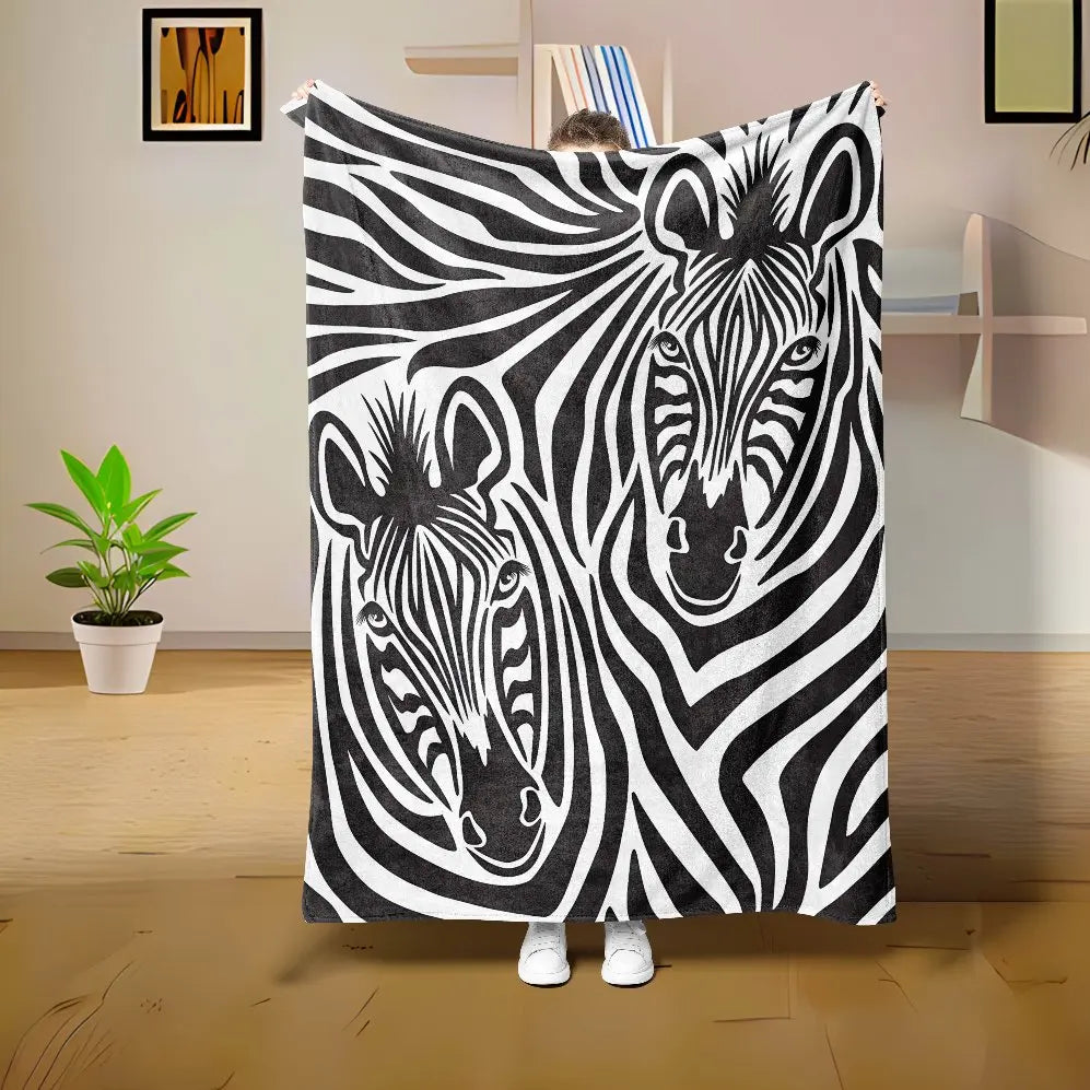 Hot Pattern Flannel Blanket Cow Zebra Tigger Giraffe Throw Home Sofa Lunch Break Blankets Children Student Nap Gifts