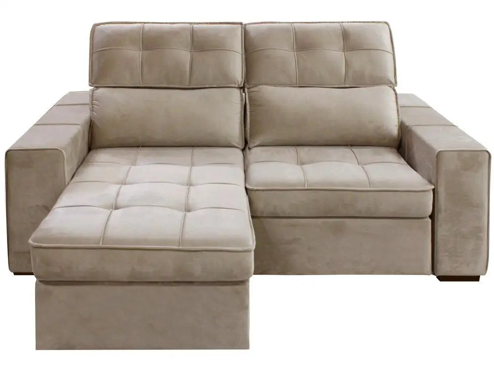 Retractable Sofa Reclining 3 Places Velvet Joly Barsa Blue Gratles