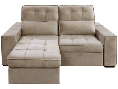 Retractable Sofa Reclining 3 Places Velvet Joly Barsa Blue Gratles