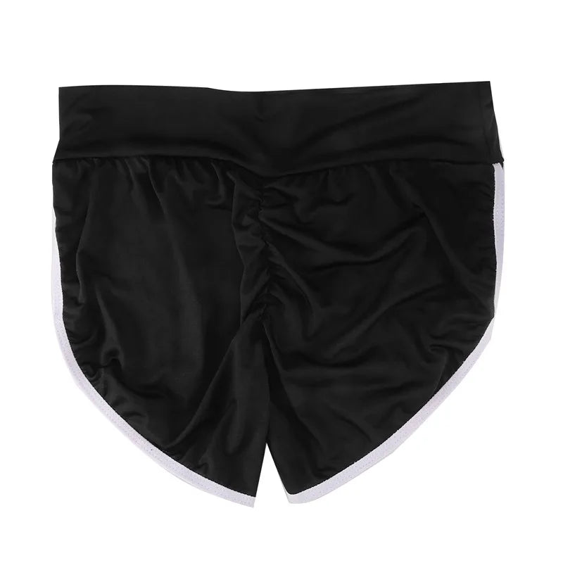 Low Waist Sport Shorts For Women Summer Elasticated Fold Design Shorts Sexy Ladies Training Gym Shorts Mini Skinny Fitness Short