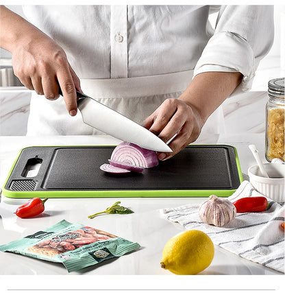 Double-side Cutting Board With Defrosting Function  Chopping Board  Kitchen  Grinding Cutting Board With Knife Sharpener