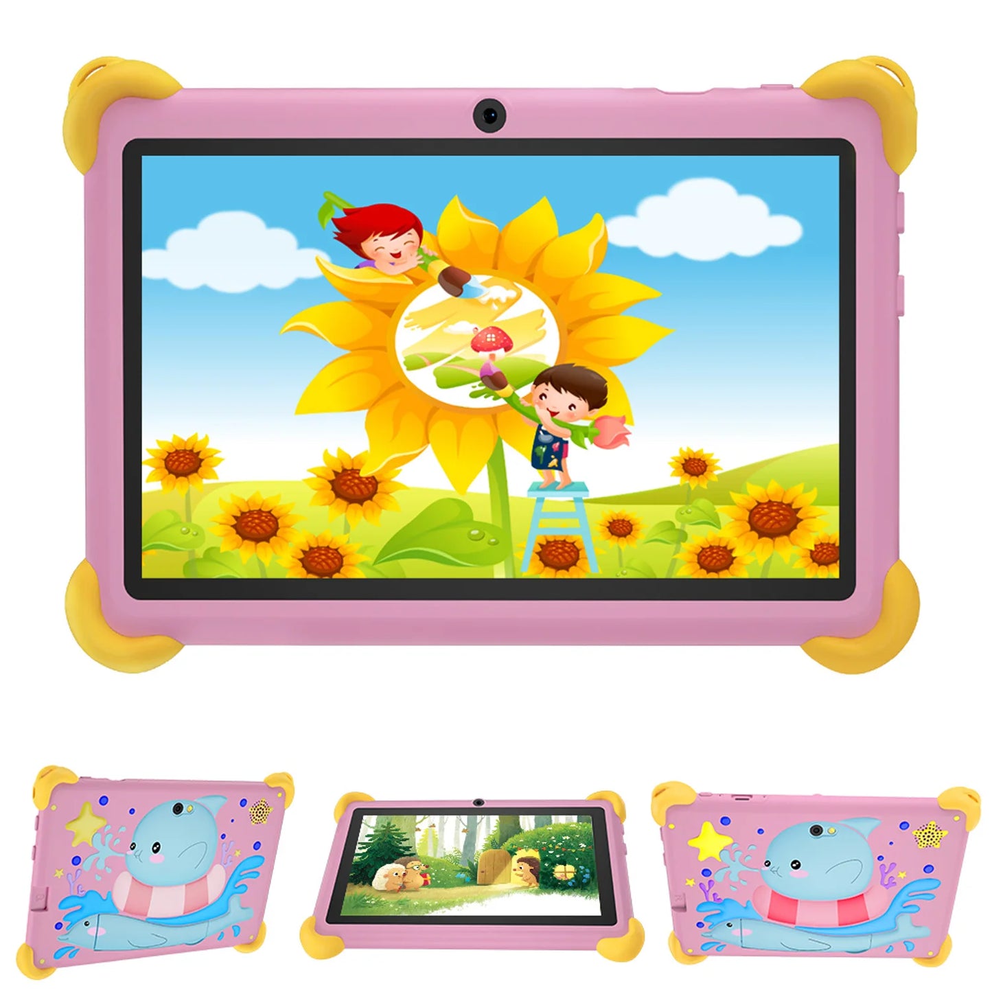 2026 New 7 Inch Cartoon Pattern Kids' tablets Quad Core 4GB RAM 64GB ROM 5G WiFi Learning Education Games Tablet Children's Gift