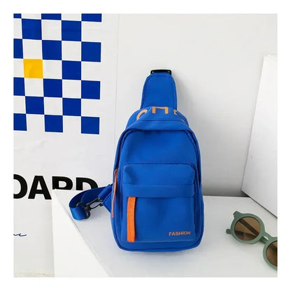 Cool kids bags for boys. Contrast color chest bag for little boys to go out Canvas messenger bag for coins