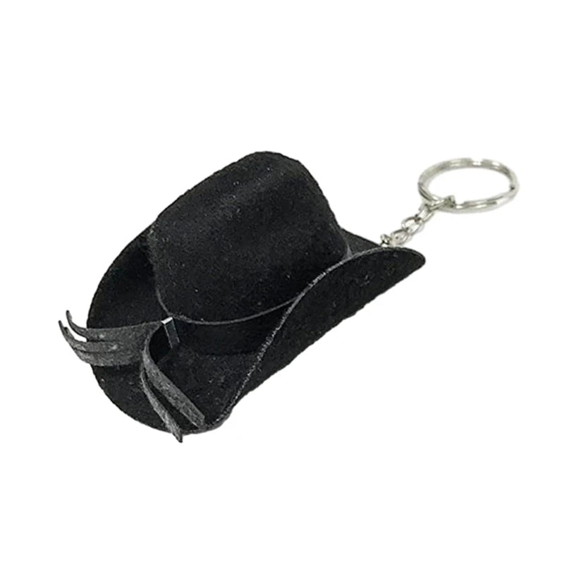 Cowboy Hat Keychain Sturdy and Fashionable Leather Cowboy Key Rings Accessory Drop Shipping