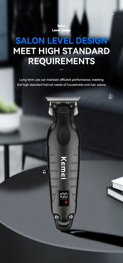 Kemei 2293 Professional Hair Beard Trimmer Men Barber Rechargeable Finish Hair Cutting Machine Zero Gapped Cordless Hair Clipper