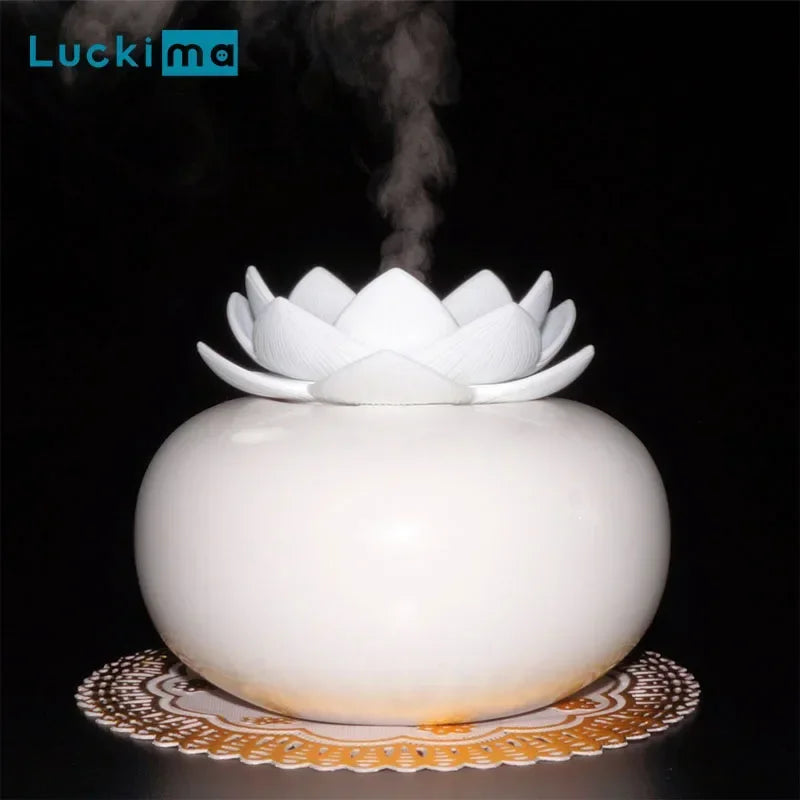 Lotus USB Air Humidifier Aroma Diffuser for Home Office Yoga Aromatherapy Essential Oil Aroma Diffuser Mini Ceramics Mist Maker