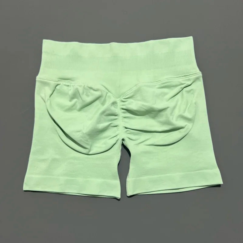 HISTELLO Women Sports Impact Shorts Seamless Low Waist Scrunch Bum Butt Lifting Stretch Gym Yoga Workout Fitness Short Leggings