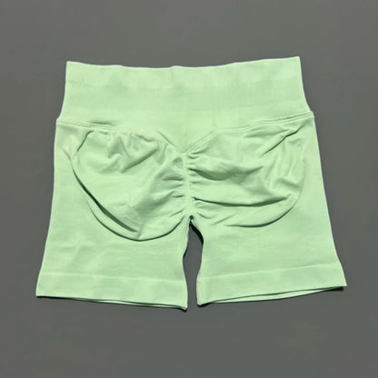 HISTELLO Women Sports Impact Shorts Seamless Low Waist Scrunch Bum Butt Lifting Stretch Gym Yoga Workout Fitness Short Leggings