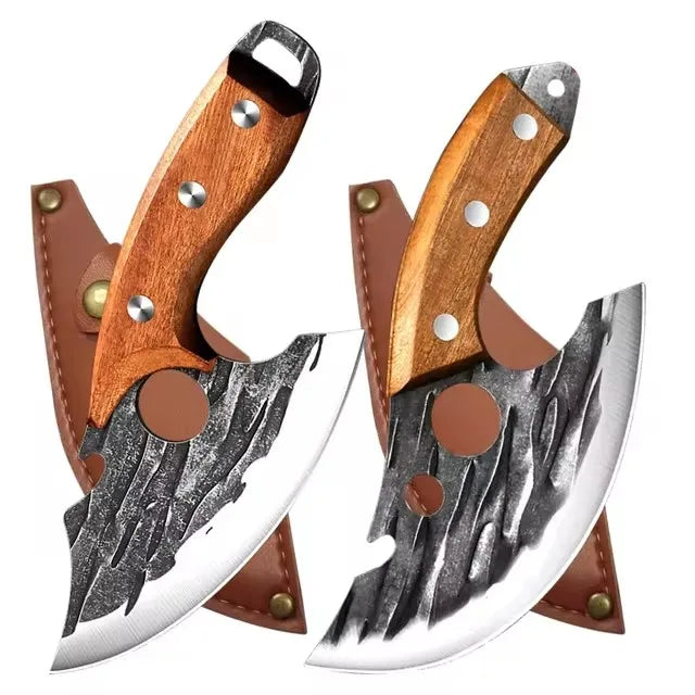 Forged Meat Cleaver Kitchen Chef Knife Fishing Boning Fruit Cutting Knife BBQ Butcher Portable Utility Knife Can Opener