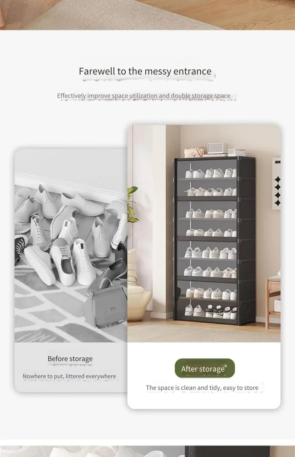Shoe Rack Multilayer Shoe Cabinet Dustproof Transparent Design Small Spaces Spacious Storage Organizer Shelf for Shoes Storage