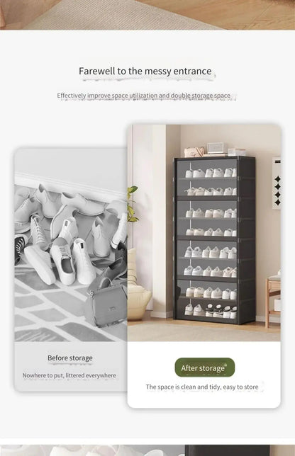 Shoe Rack Multilayer Shoe Cabinet Dustproof Transparent Design Small Spaces Spacious Storage Organizer Shelf for Shoes Storage