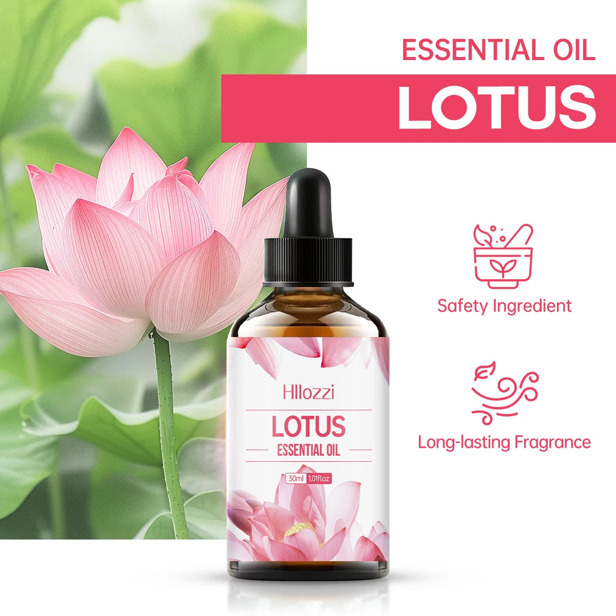 Lotus Essential Oil - Moisturizing, Hydrating Deep Treatment Oil for Face, Body, Nails, Hair and Eyelashes, Formaldehyde Free.