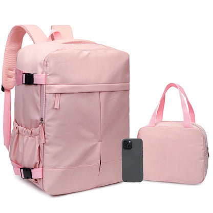 2-Piece 180 °   Full Opening Backpack & Tote Bag Set, Large Capacity Airline Approved Carry-On Luggage for Travel & Daily Use