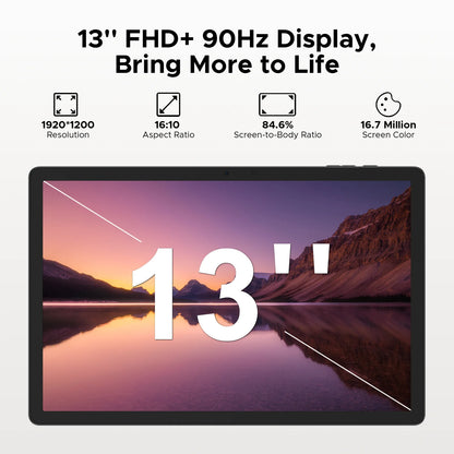 DOOGEE Tab E3 Pro 2 in 1 Tablet PC Gemini AI 13'' IPS Display 8GB 256GB 11000mAh Battery Android 15 High Quality Quad Speakers