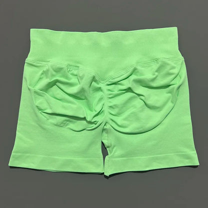 HISTELLO Women Sports Impact Shorts Seamless Low Waist Scrunch Bum Butt Lifting Stretch Gym Yoga Workout Fitness Short Leggings