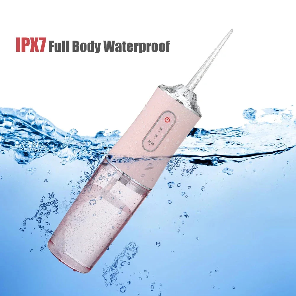 New Oral Irrigator Portable Dental Water Flosser USB Rechargeable Dental Water Jet Pick Flosser 4 Jet Tip 3 Modes Teeth Cleaner