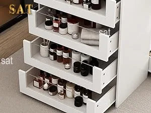 %a Wardrobe Armoire Bedroom Island with Glass Top, Glass Display Shelf &amp; 6 Drawers, Wooden Closet Storage Cabinet with Open She