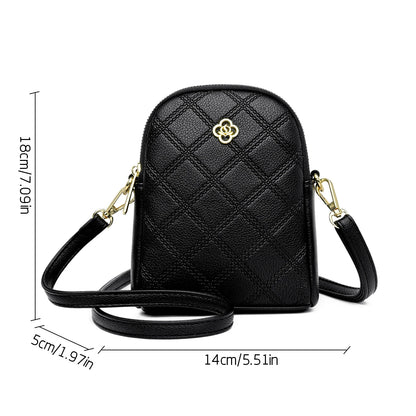 Fashion Women Shoulder Bags High Quality Leather Crossbody Bag Small Purse Simple Design Ladies Solid Color Messenger Sac A Main