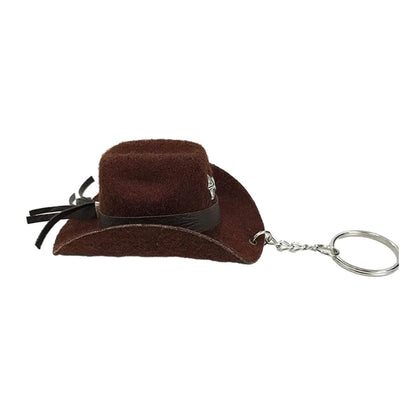 Cowboy Hat Keychain Sturdy and Fashionable Leather Cowboy Key Rings Accessory Drop Shipping