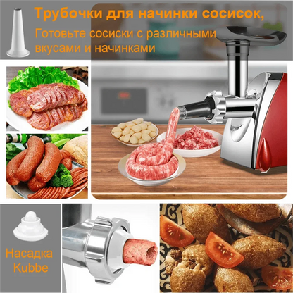 2800W Electric Meat Grinders Food Crusher With 3 Steel Cutting Plates Multifunctional Vegetable Slicer Kitchen Appliances