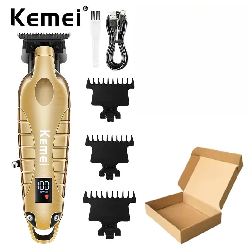 Kemei 2293 Professional Hair Beard Trimmer Men Barber Rechargeable Finish Hair Cutting Machine Zero Gapped Cordless Hair Clipper