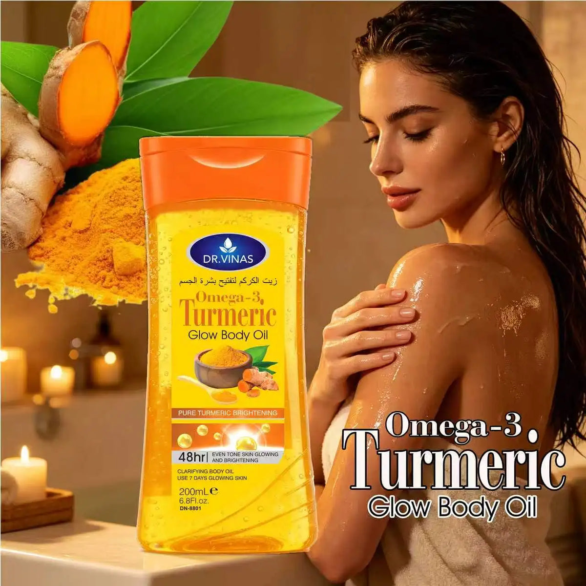 200mlBody OilTurmeric Omega-3 Glow Body Oil Body Oil Skin Care Oil