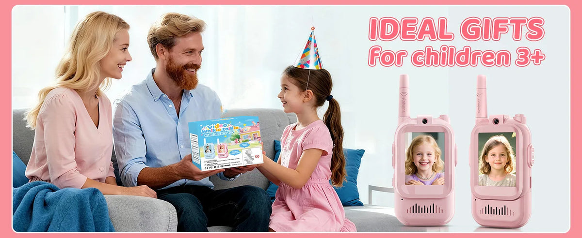 1Pair Kids Video Walkie Talkie Toy Rechargeable Interphone With HD Camera &amp; Voice Changer Educational Interactive For Boy Girl