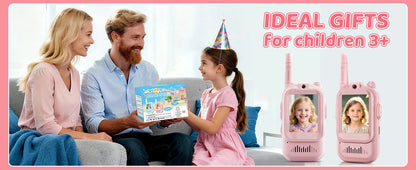 1Pair Kids Video Walkie Talkie Toy Rechargeable Interphone With HD Camera & Voice Changer Educational Interactive For Boy Girl