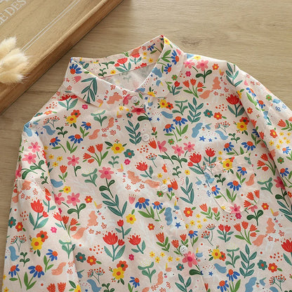 2026 Spring New Women Printed Shirts Long Sleeve Blouses Lazy Lady Tops Casual Female Clothes