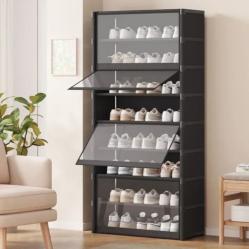 Shoe Rack Multilayer Shoe Cabinet Dustproof Transparent Design Small Spaces Spacious Storage Organizer Shelf for Shoes Storage