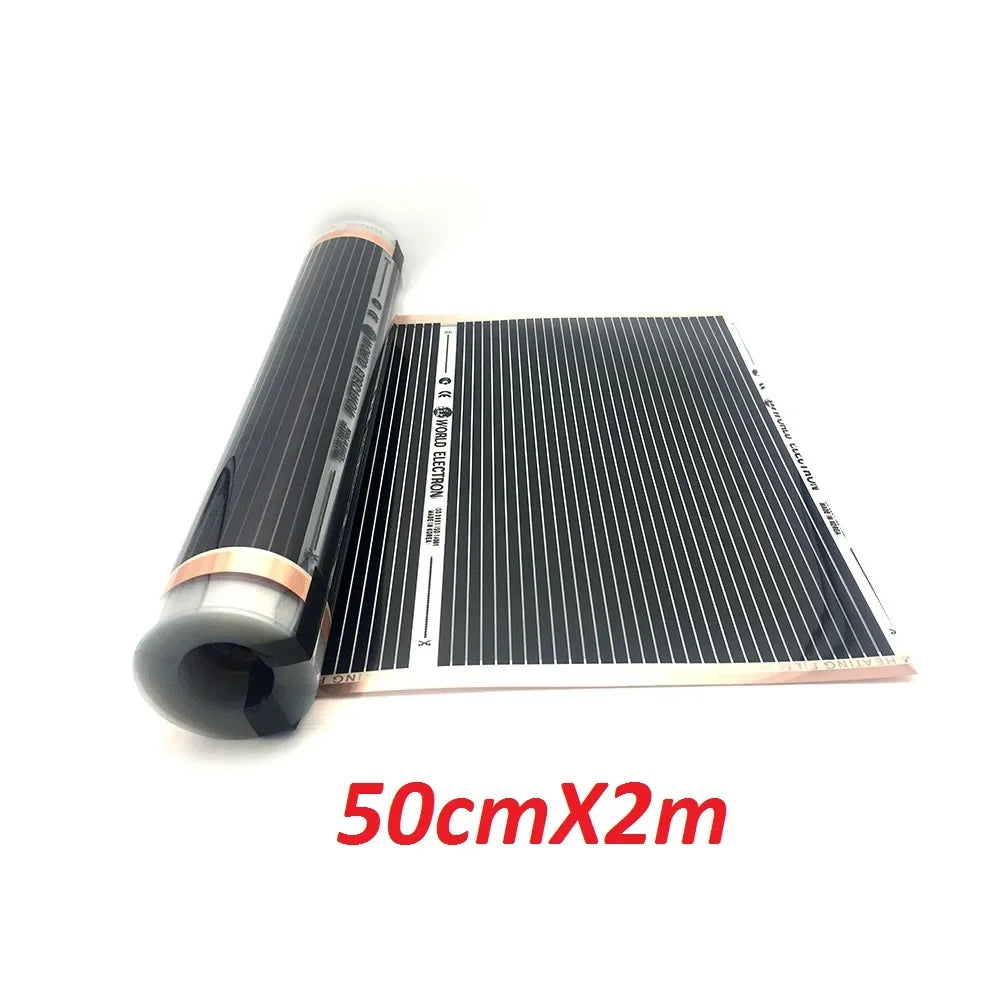 0.5~4㎡ 400w/m2 Infrared Carbon AC220V Underfloor Heating Film Low Electrical Warm Mat