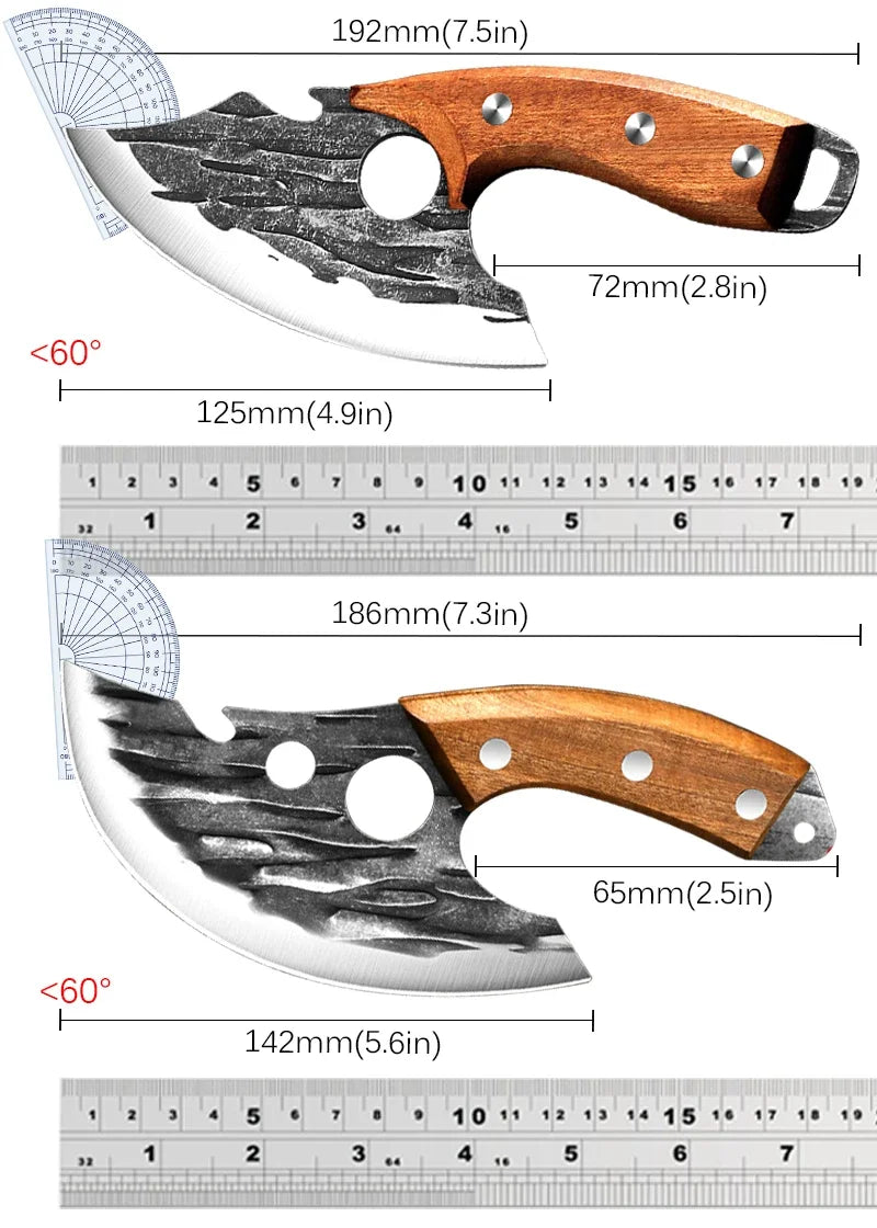 Forged Meat Cleaver Kitchen Chef Knife Fishing Boning Fruit Cutting Knife BBQ Butcher Portable Utility Knife Can Opener
