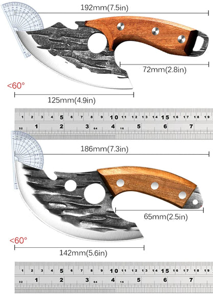 Forged Meat Cleaver Kitchen Chef Knife Fishing Boning Fruit Cutting Knife BBQ Butcher Portable Utility Knife Can Opener
