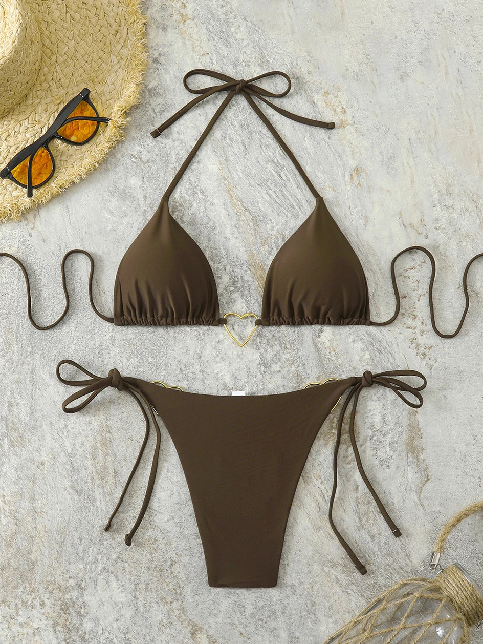 Sexy Triangle Bikini 2026 Beach Women's Swimsuit Micro Bikinis Sets Female Swimwear for Two-piece Bathing Suits Woman Beachwear