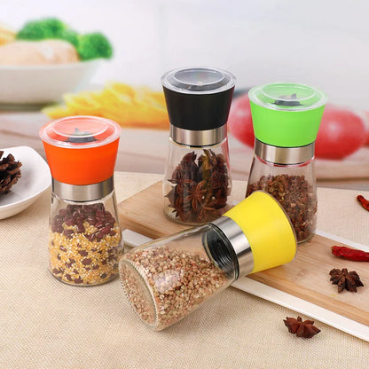 Manual Salt Pepper Mill Grinder Seasoning Bottle Spice Grinding Containers Adjustable Mill Shakers Kitchen Gadgets