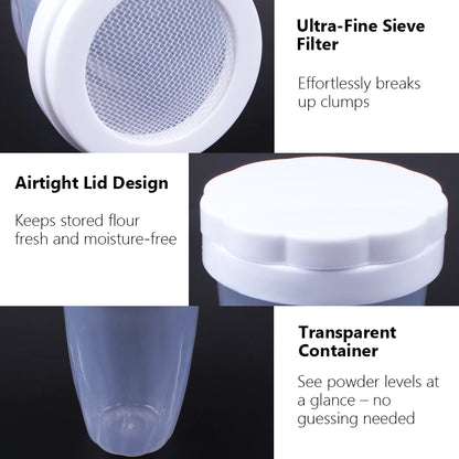 Kitchen Powder Sugar Shaker Duster for Home Baking Flour Dispensing Tool with Lid Baking Accessories