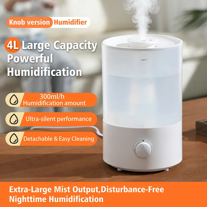 4L Large Capacity Air Humidifier with Remote Control Timer Plant Mist Aroma Diffuser for Home Office - Humidifier
