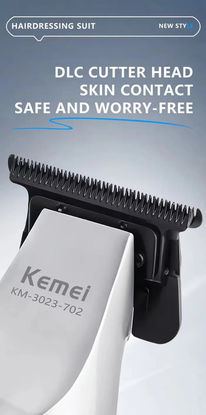 Kemei Hair Trimmer Professional Hair Clipper Electric Haircut Machine Rechargeable Hair Clipper 0 MM Trimmer for Men KM-3023-702