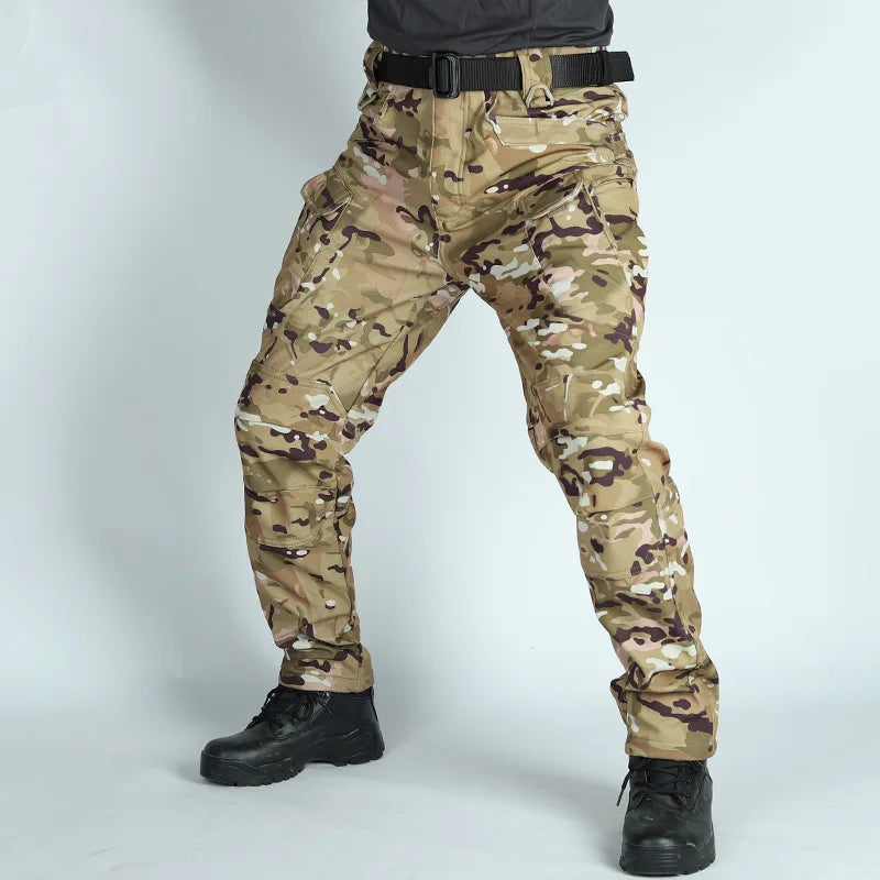 5XL 6XL Winter Waterproof Tactical Jackets Sets Men Outdoor Soft Shell Hiking Hunting Jacket Suit Fleece Cargo Pant Tracksuits