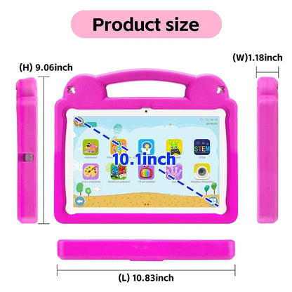 Paitanry 10.1 Inch Kids Tablet 8GB(4+4 Expand) RAM 64GB ROM CPU A523 2.0GHZ 5000Mah Octa-Core Learning Education Children Tablet