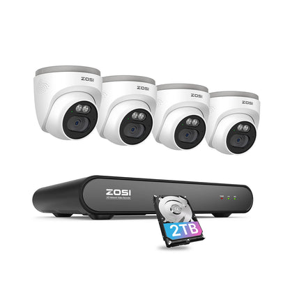 ZOSI 8CH 3K PoE Security Camera System 3K 5MP 8 Channel NVR 4MP HD Outdoor IP Cameras Dome Home CCTV Video Surveillance Kit