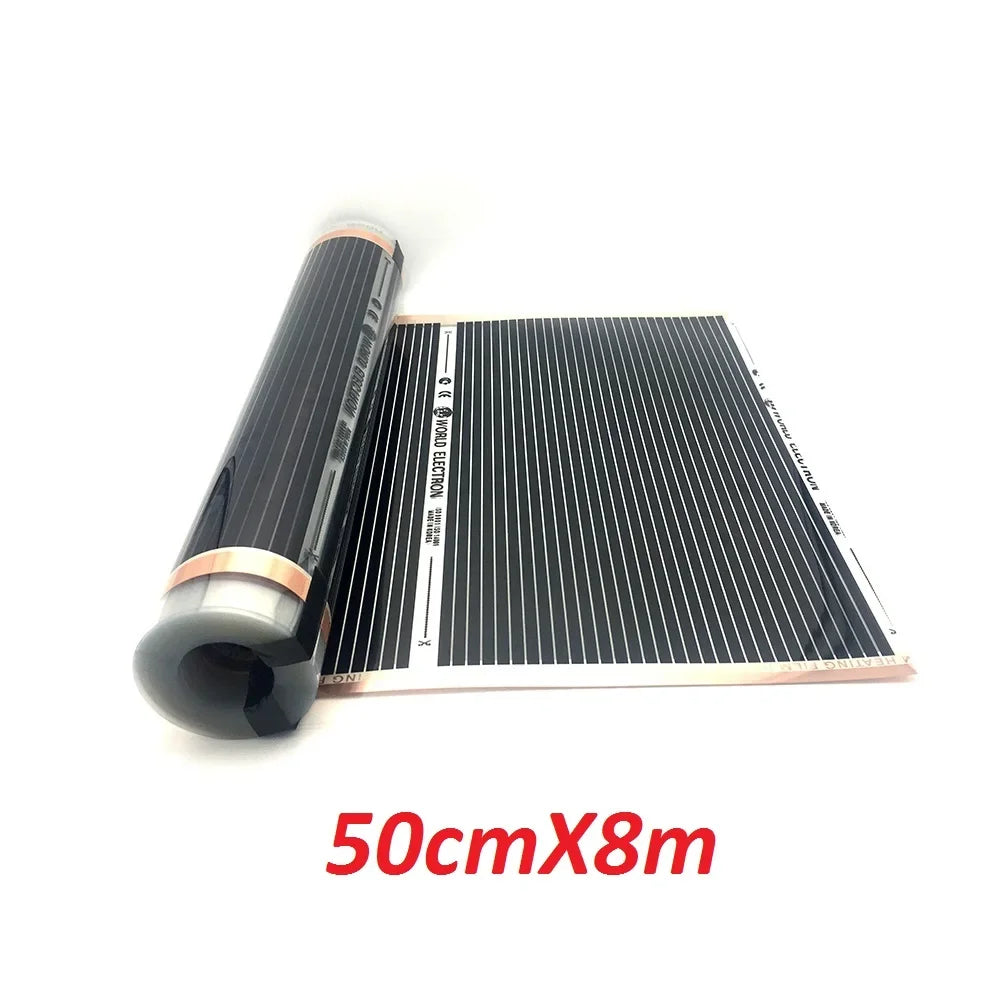 0.5~4㎡ 400w/m2 Infrared Carbon AC220V Underfloor Heating Film Low Electrical Warm Mat