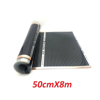 0.5~4㎡ 400w/m2 Infrared Carbon AC220V Underfloor Heating Film Low Electrical Warm Mat