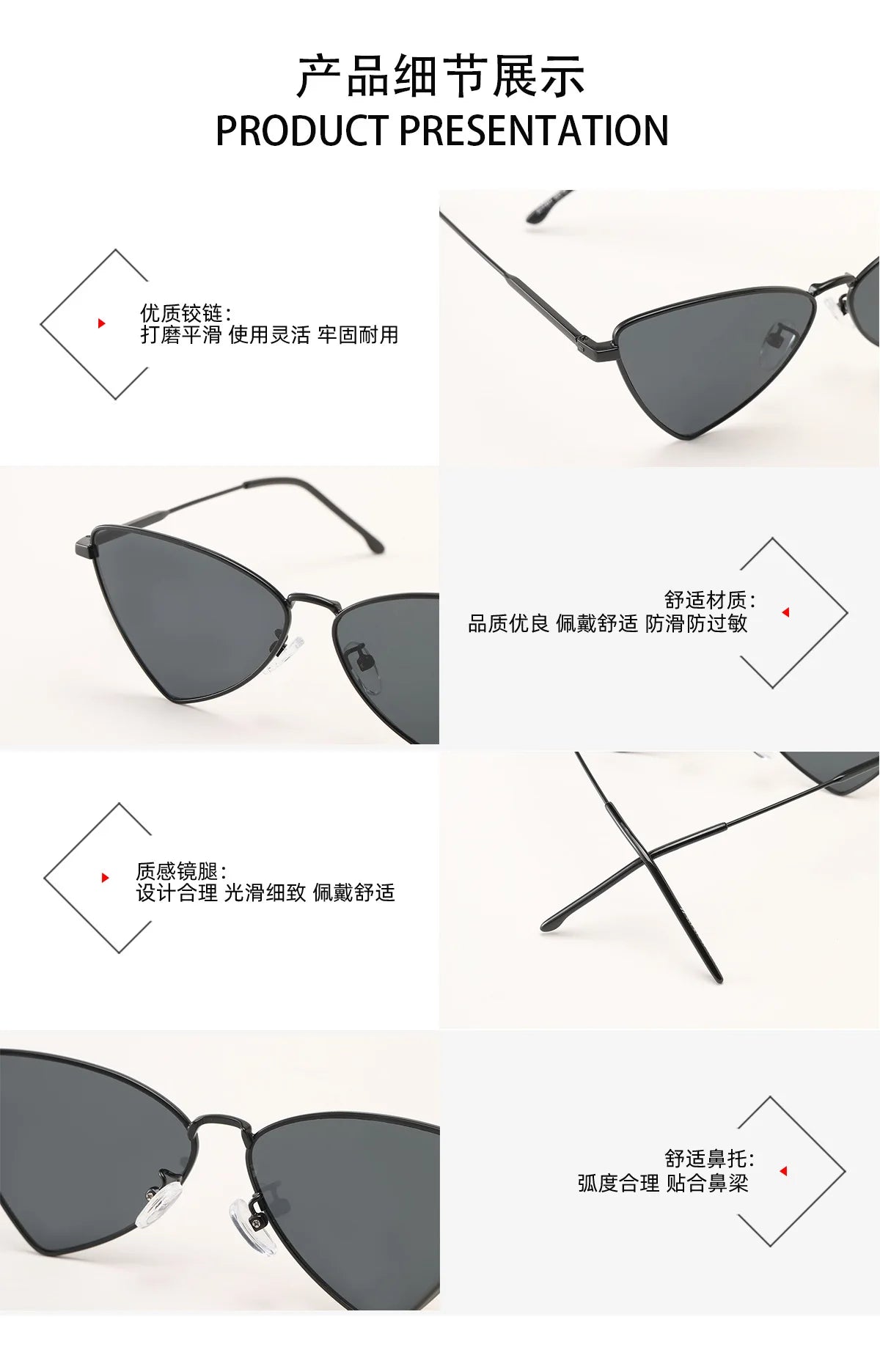 DOHOHDO Butterfly Style Triangular Metal Sunglasses For Women 2024 Luxury Brand Design Sun Glasses Men Fashion Punk Shades UV400