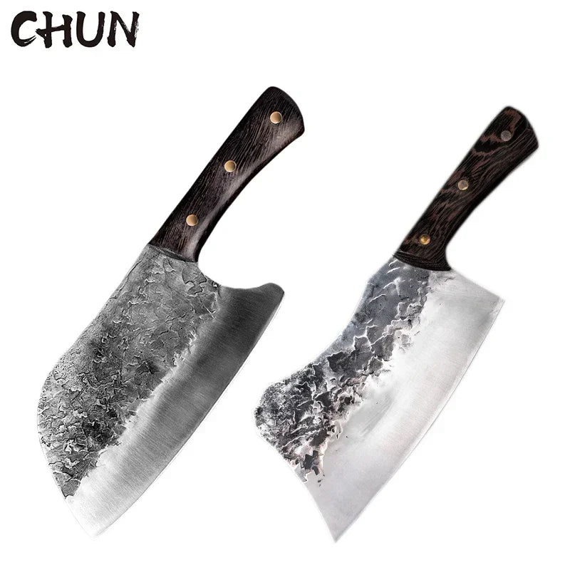 5CR15 Handmade Chopping Cleaver Butcher Knife High Carbon Steel Kitchen Chef Knife Sets Forged Blade Cooking Knives Set Cleaver